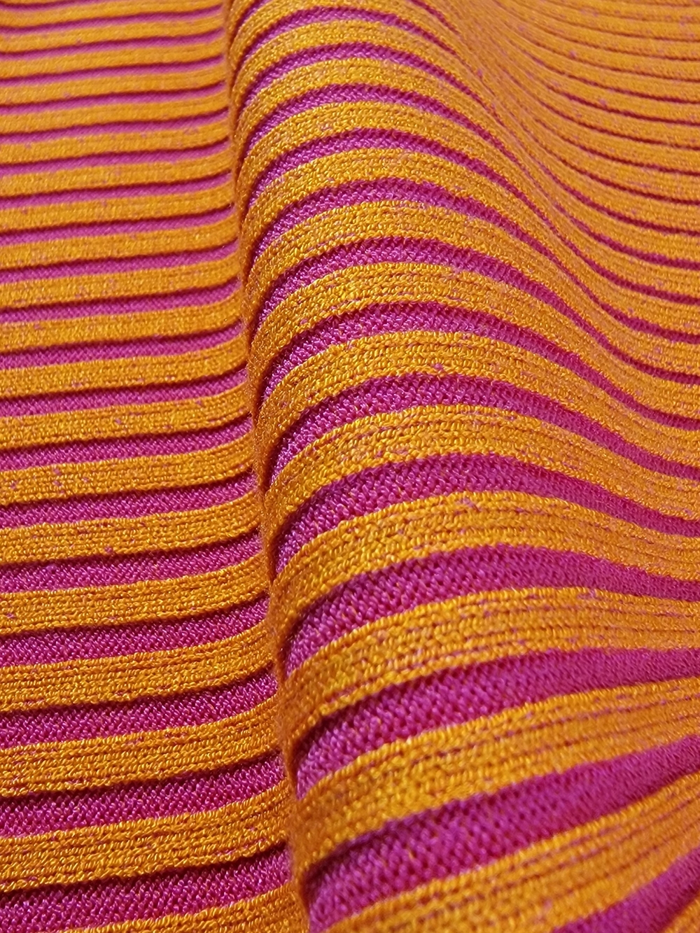 Milly Orange And Pink Ribbed Mock Neck Sleeveless Sweater Tank - Picture 11 of 11